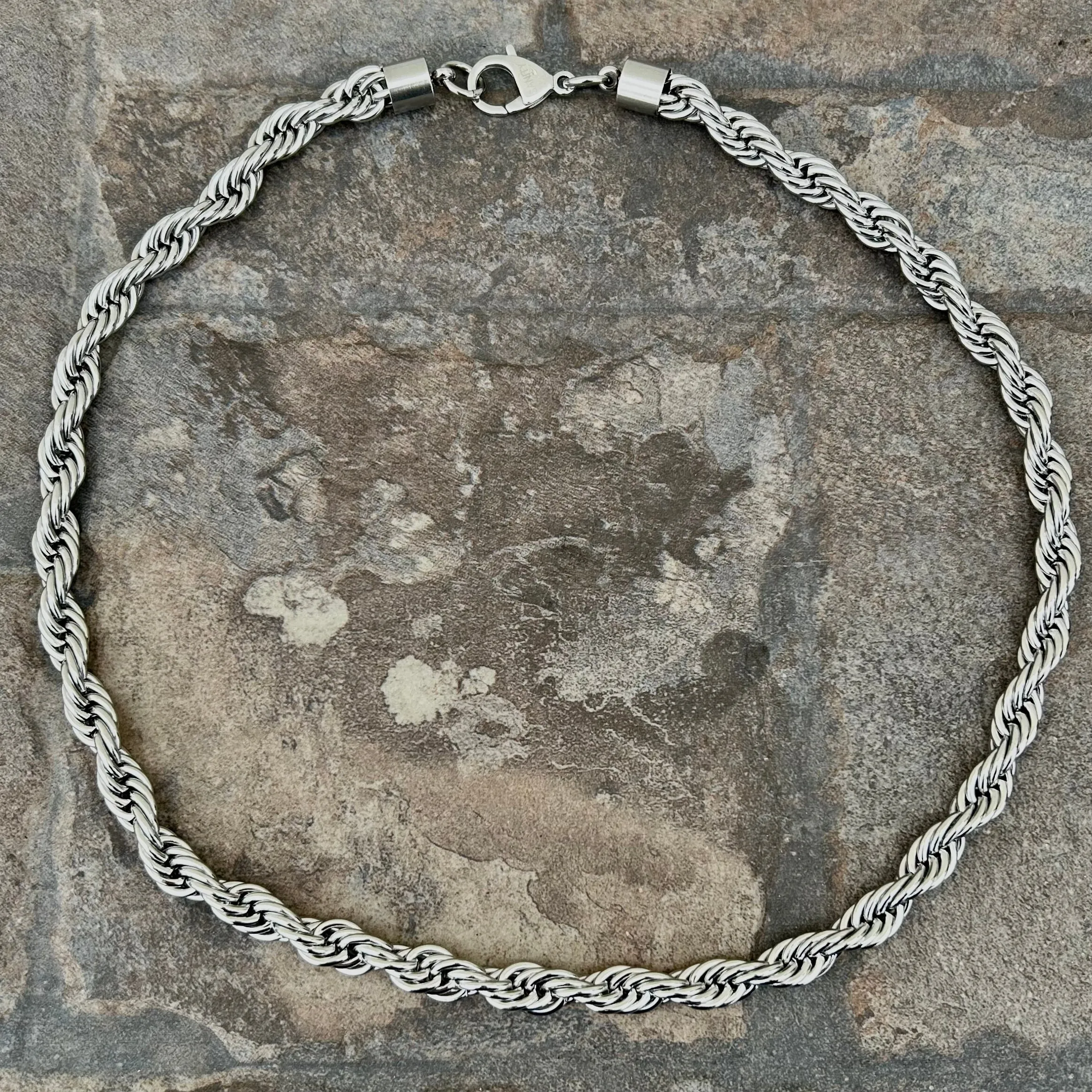 10MM Rope Chain Necklace - Polished Stainless - TR03