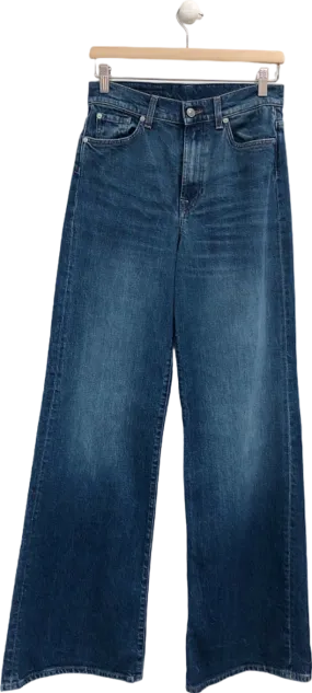 7 For All Mankind Blue Wide Leg Jeans UK 8