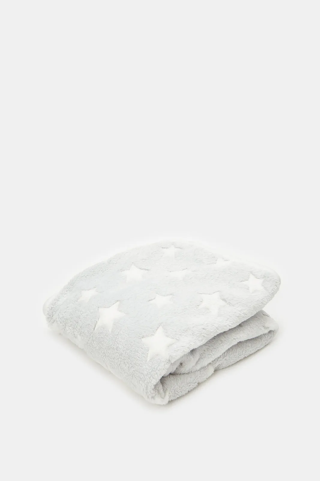 Babies Grey Embossed Sherpa Blanket