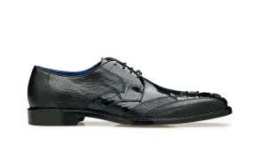 Belvedere - Valter, Genuine Caiman Crocodile and Lizard Dress Shoe - Black - 1480