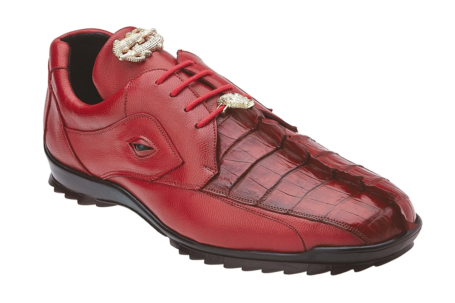 Belvedere - Vasco, Genuine Hornback Crocodile and Soft Calf Sneaker - Red - 336122