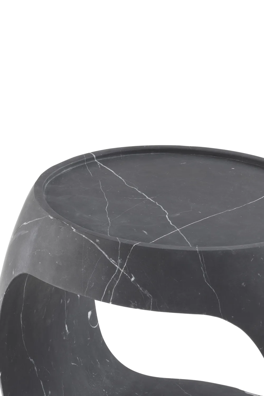 Black Marble Round Side Table | Eichholtz Clipper Low