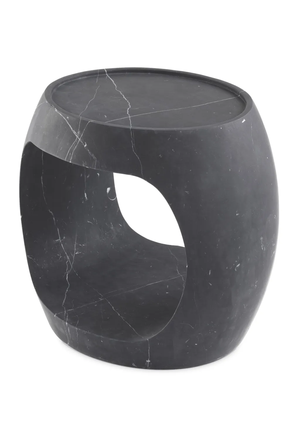 Black Marble Round Side Table | Eichholtz Clipper Low