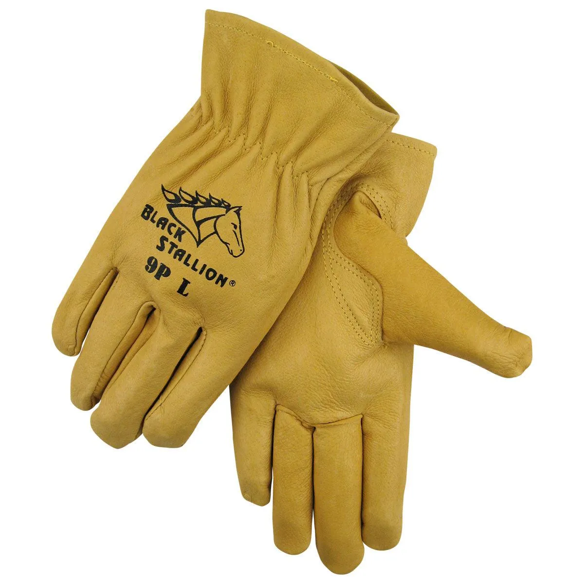 Black Stallion Quality Grain Pigskin Driving Gloves - 9P