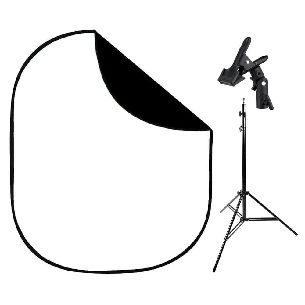 Black/White Portable Backdrops Extension Stand Kit with Clamp