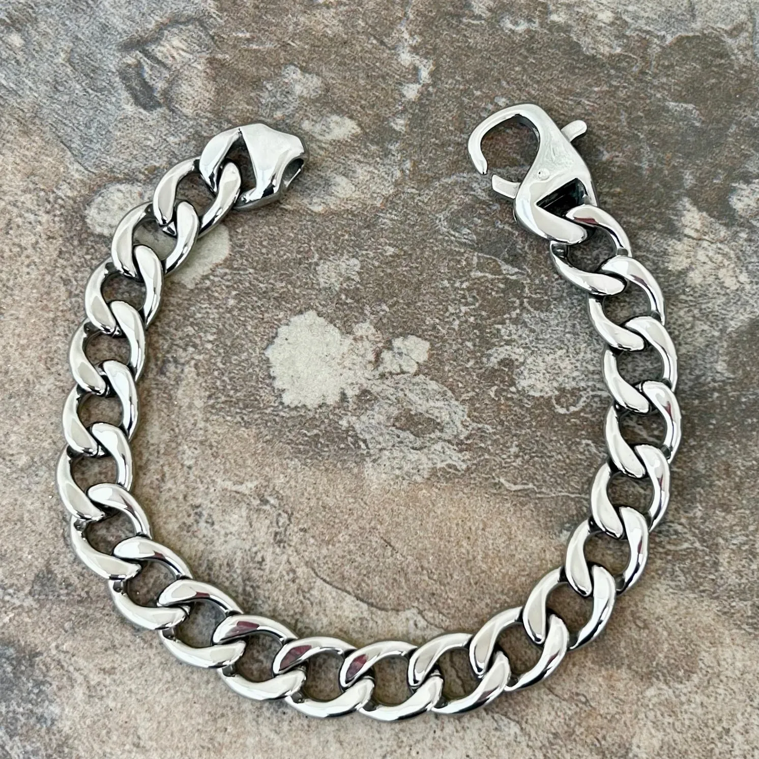 Bracelet - Cuban - 1/2" Miami -  Polished Silver - CB01