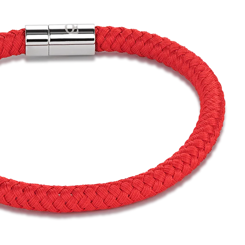 Bracelet textile braided red