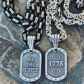 Dog Tag - 1776 "We The People"  Pendant - Necklace (807)