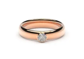 Elegant Engagement Ring, Red Gold