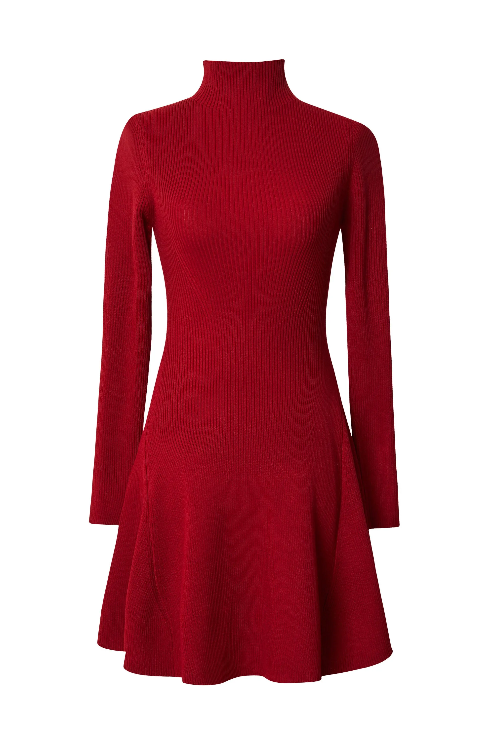 Ellen Wine Mock Neck Long Sleeve Sweater Dress