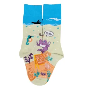 Fish Feast Under the Sea from the Sock Panda (Adult Small -  Shoe Sizes 2-5)