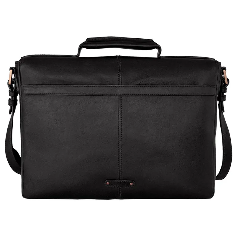 Hidesign Charles Leather 15" Laptop Compatible Briefcase Work Bag Black