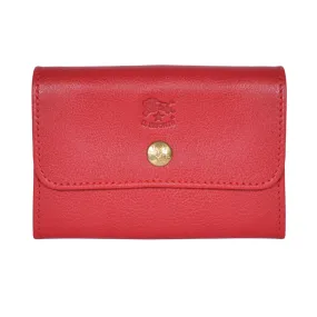 IL BISONTE LIBERTY WOMEN'S  WALLET  IN RED GRAIN COWHIDE LEATHER