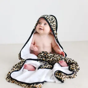 Lana Leopard Tan Ruffled Hooded Towel (40x40)