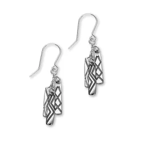 Live, Laugh, Love Sterling Silver Tri Drop Earrings, E1901