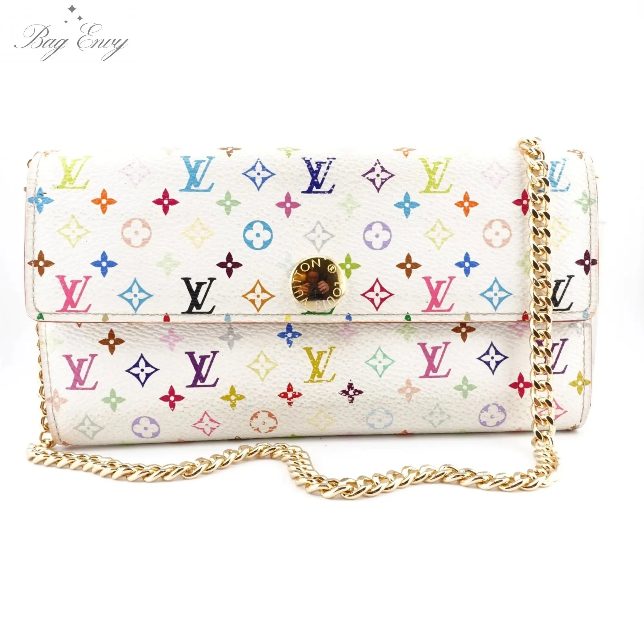 LOUIS VUITTON Multicolor Monogram Sarah Wallet on Chain