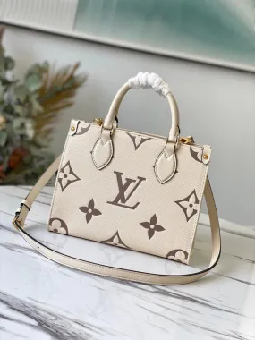 Louis Vuitton Onthego PM Women Bag - White/Cream Monogram Empreinte Leather