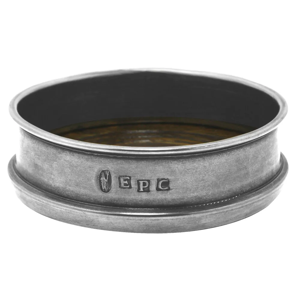 Luxury Vogue Pewter Wine Bottle Coaster with Wooden Insert