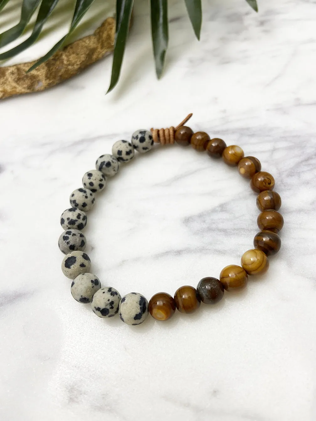 mixer bracelet - dalmatian jasper and sandalwood