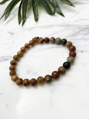 mixer bracelet - landscape jasper and sandalwood