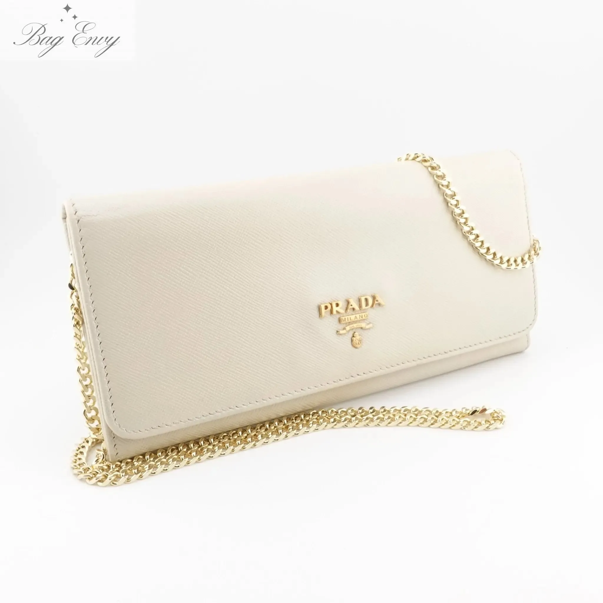 PRADA Saffiano Leather Wallet on Chain