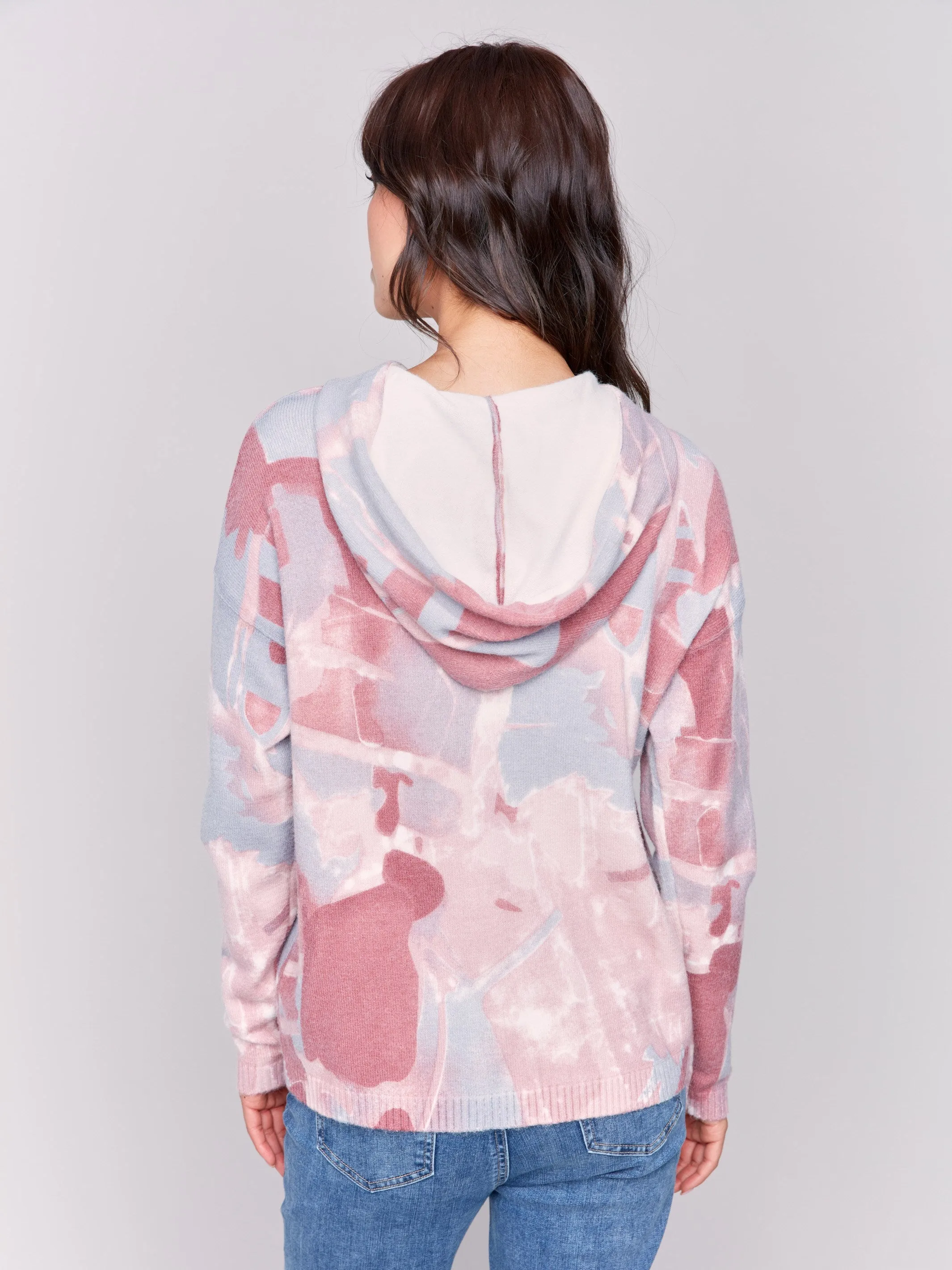 Printed Hoodie Sweater - Woodrose