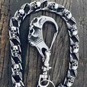 "Road Warrior" Skull Wallet Chain - Links made of Skulls - RWWC02