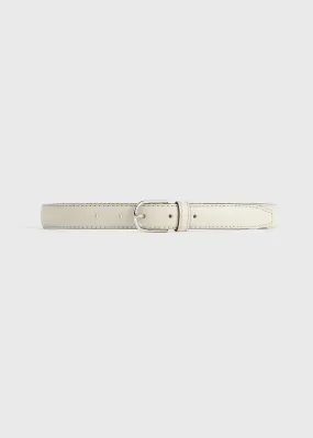 Slim trouser leather belt milk grain