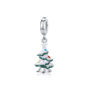 White Christmas Tree Charm 925 Sterling Silver