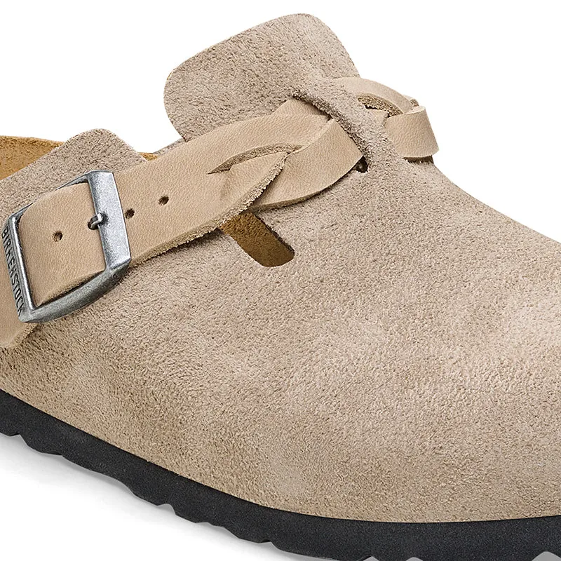 Women's Boston Braid Narrow Taupe Suede